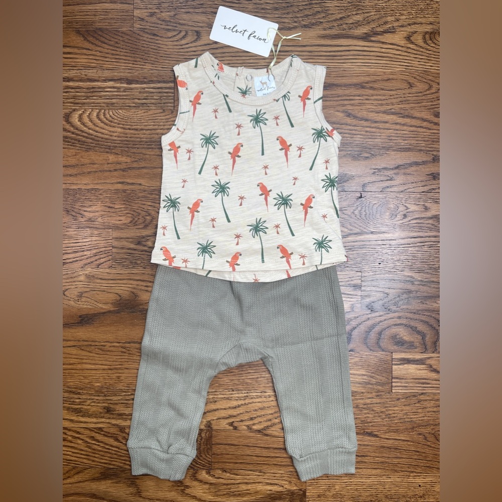 Kids Tropical Print Matching Set